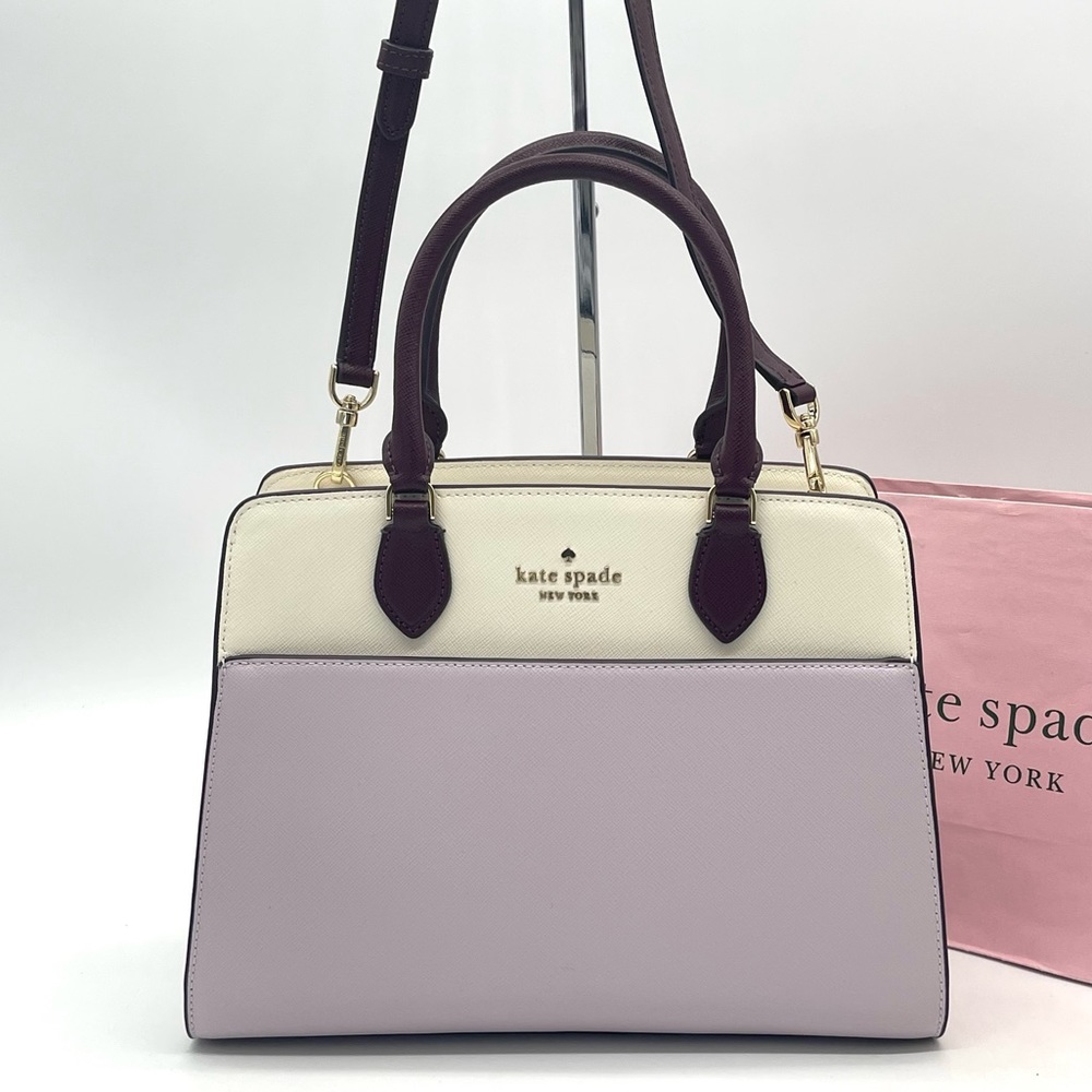 Kate Spade Cream and Purple Satchel